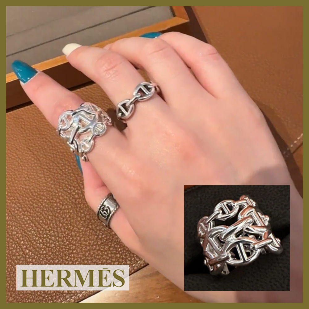 【指先華やか】HERMES シェーヌダンクル アンシェネ リング GM