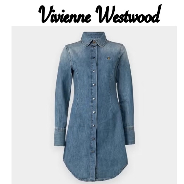 【Vivienne Westwood】Consuelo Orb ロゴ デニム シャツドレス