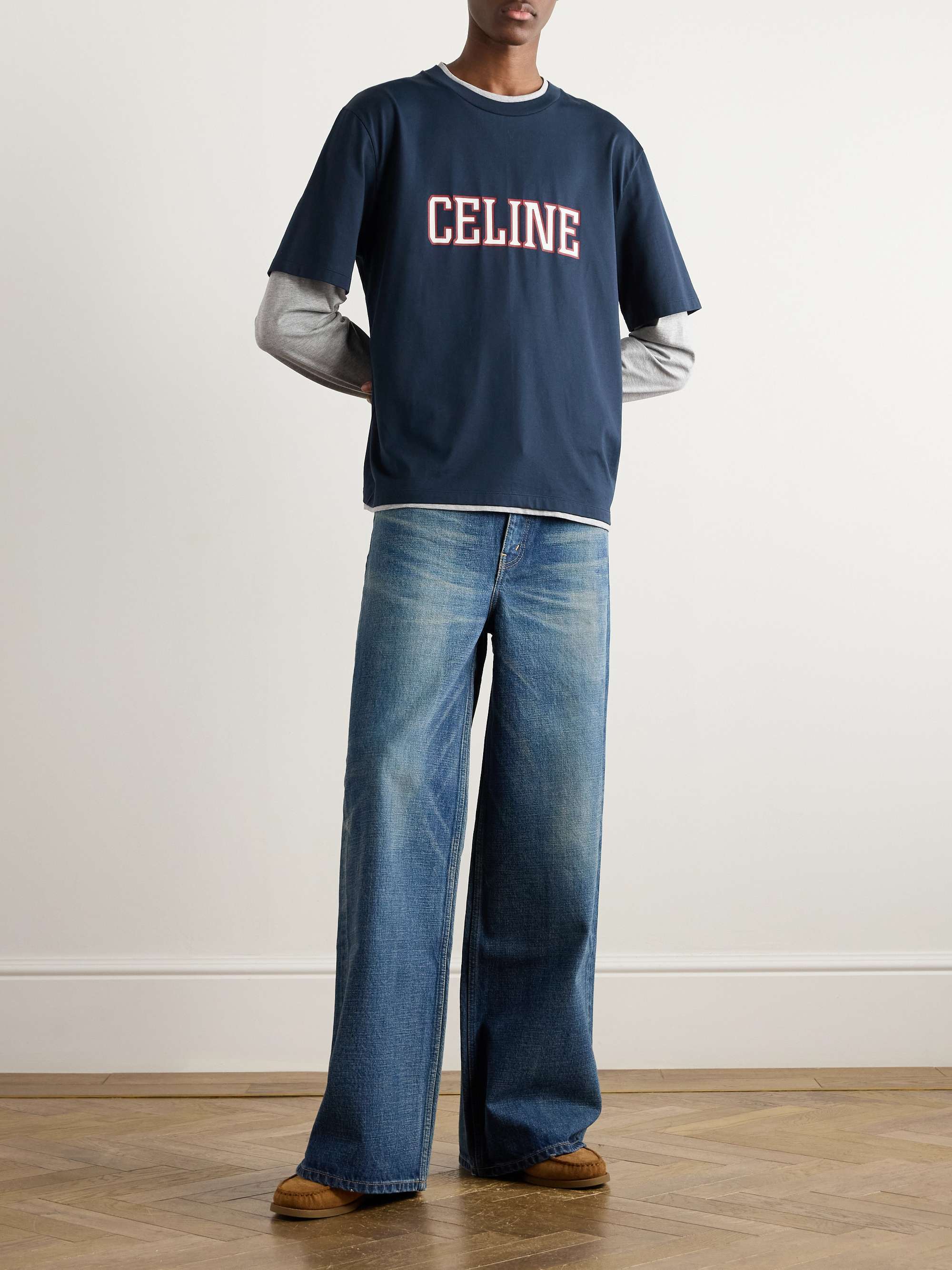 《存在感抜群》【CELINE】ロゴ レイヤード Tシャ ツ