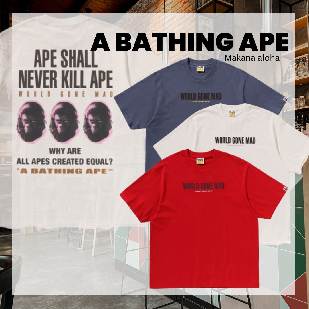 人気ブランド!!【A BATHING APE】SLOGAN RELAXED FIT TEE