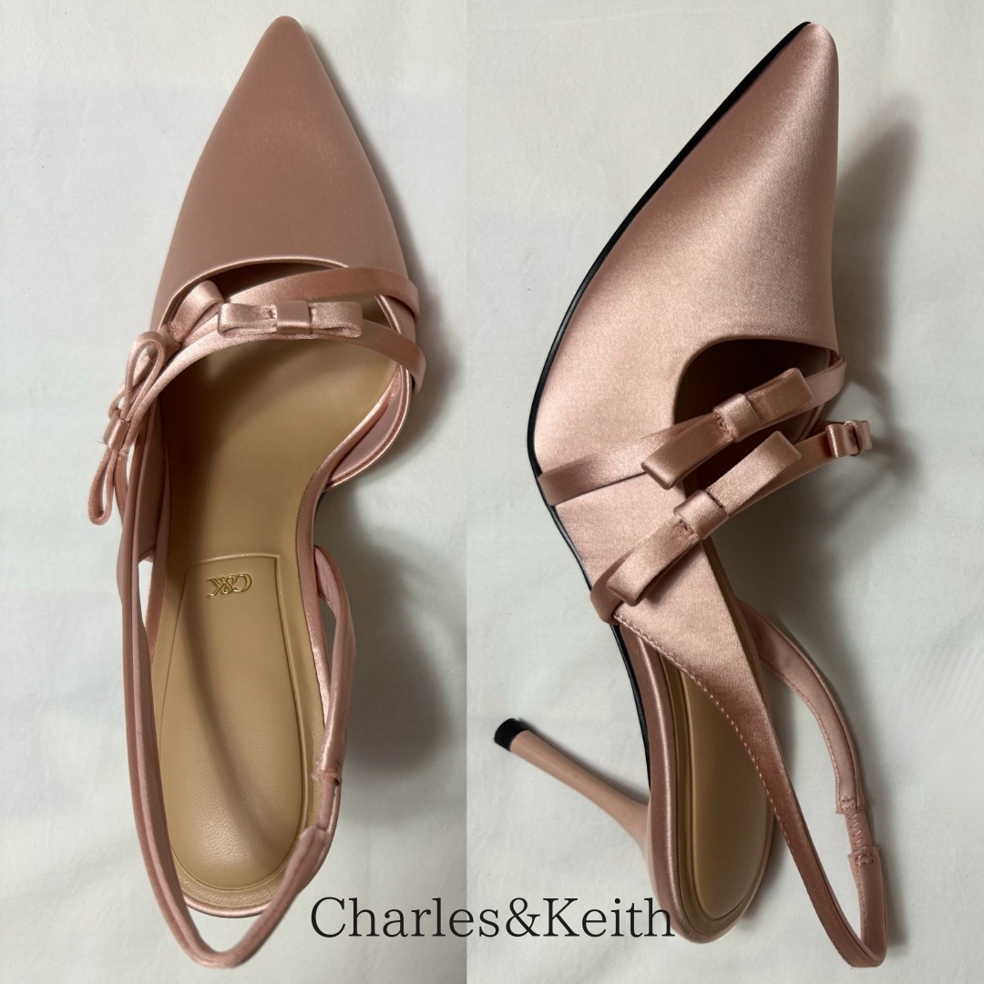 台湾 CHARLES&KEITH Jessy ボウ スリングバック パンプス ボウ キャップトゥスリングバックパンプス - マルチ | CHARLES