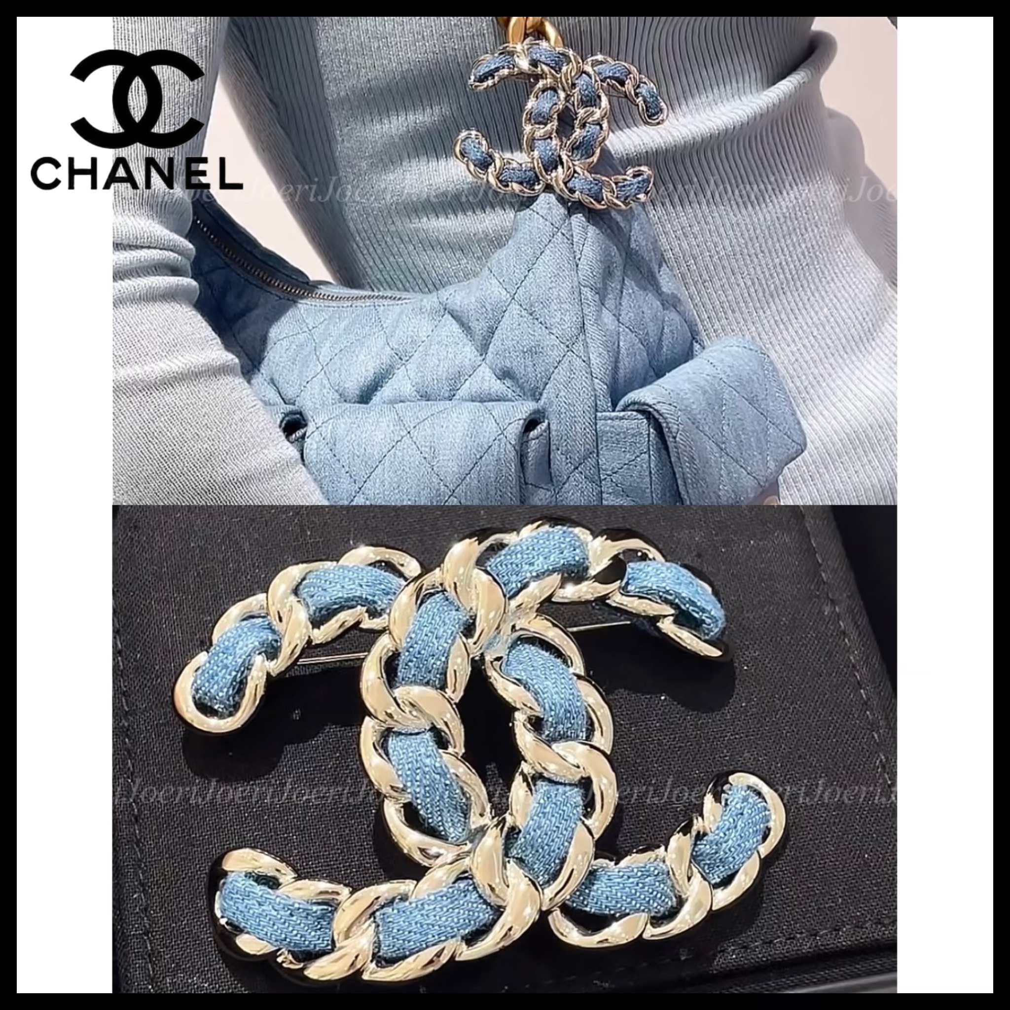 【デニム×チェーン可愛い♡】CHANEL ブローチ CCマーク