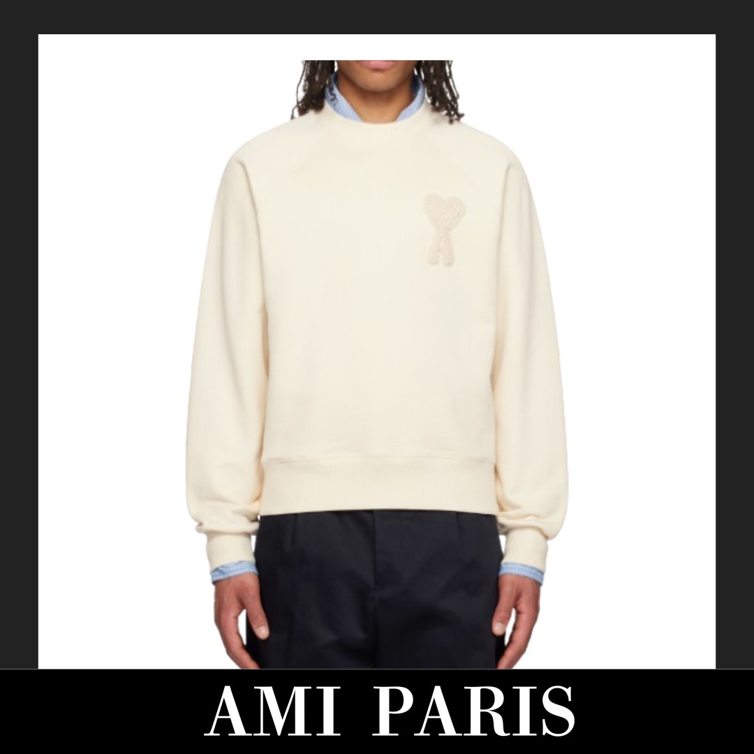 ★Ami Paris★Ami de Coeur Patch コットン スウェットシャツ