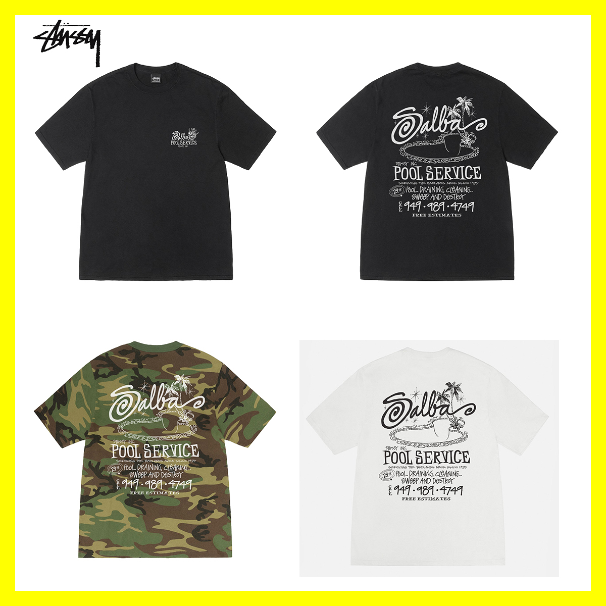 ★Stussy ★ POOL SERVICE TEE PIGMENT DYED ★ ユニセックス★