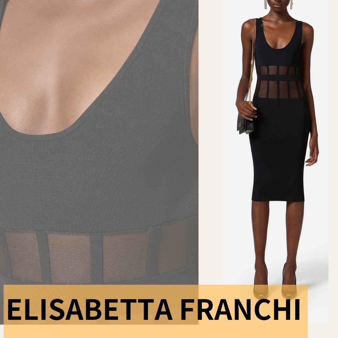 （ELISABETTA FRANCHI）コルセットカットのビスコースドレス