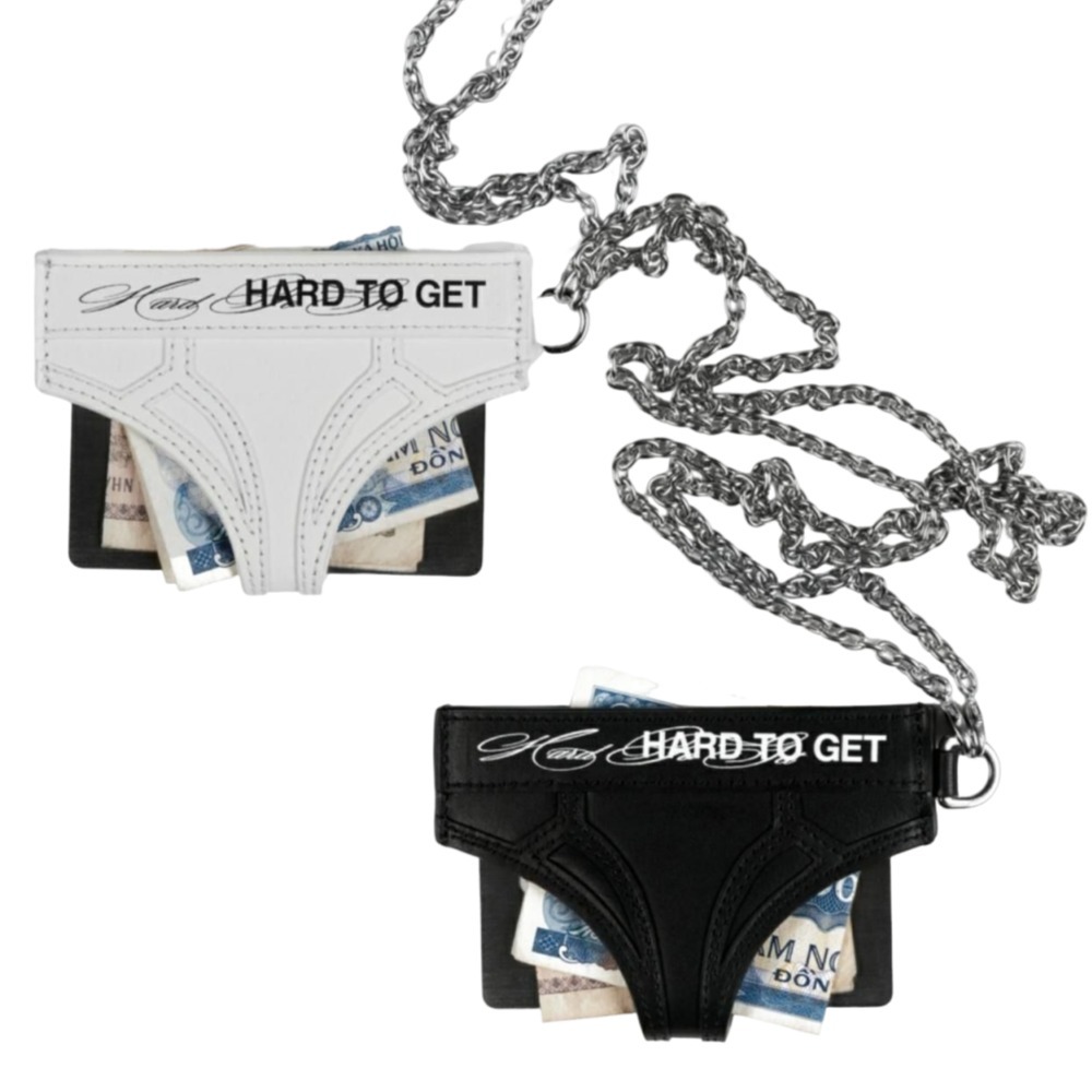 【 604service 】HARD TO GET LEATHER THONG CARD HOLDER 2色