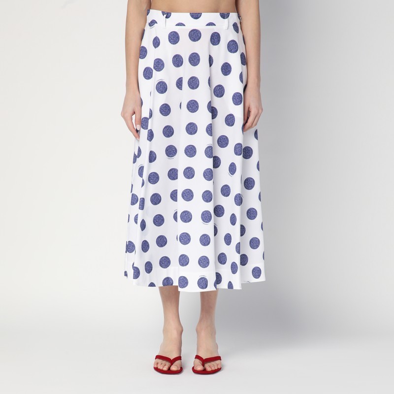 スカート Moschino Flared white skirt with polka dots