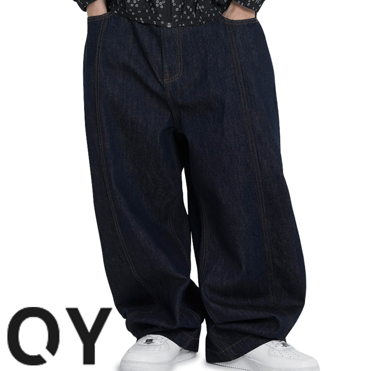 ★OY★STITCHED WIDE VOLUME PANTS - INDIGO★正規品/直送料込