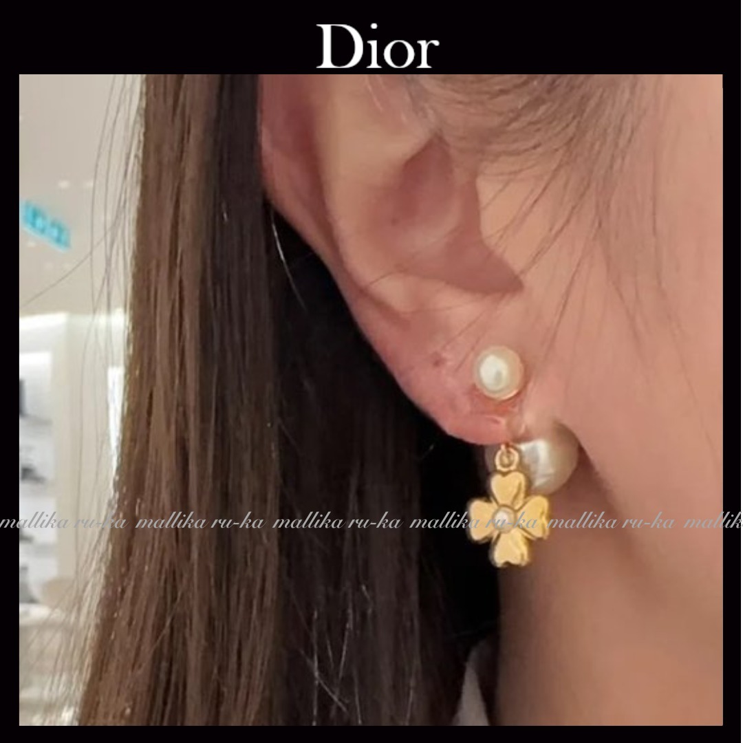 幸運のクローバー☆パールが上品【Dior】Dior Tribales ピアス