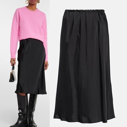 JIL SANDER サテン ミディ スカート