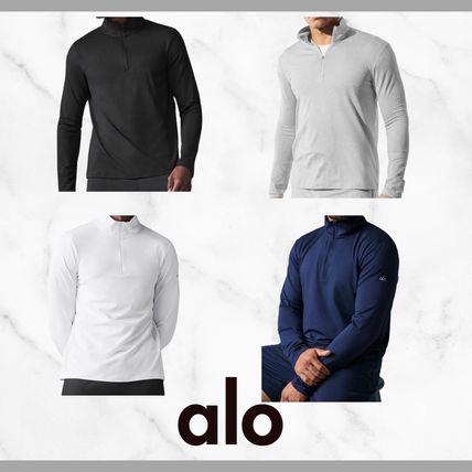 【快適×機能性】Alo Yoga / Conquer 1/4ジップ 長袖Tシャツ Conquer 1/4 Zip Reform Long Sleeve - Athletic Heather Grey