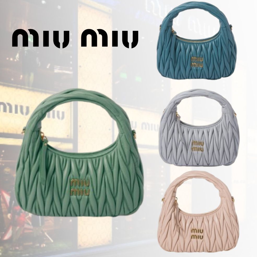 【MiuMiu】ワンダー マテラッセレザー ホーボーバッグ