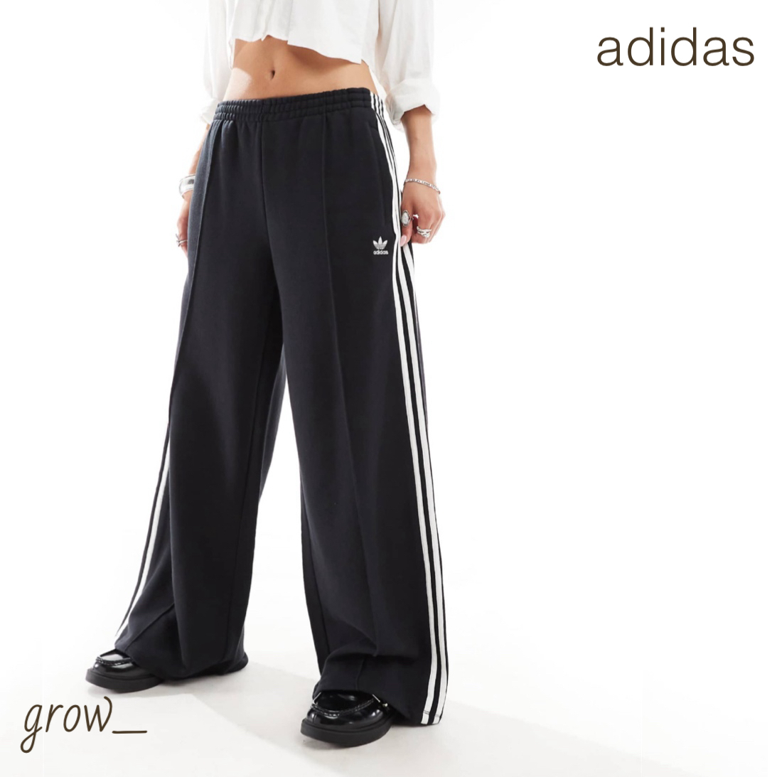 adidas アディカラー ルーズフレンチテリー ワイドパンツ 送関込
