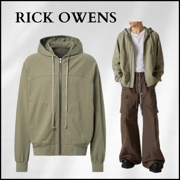 【RICK OWENS】ジップアップコットンジャージーパーカー