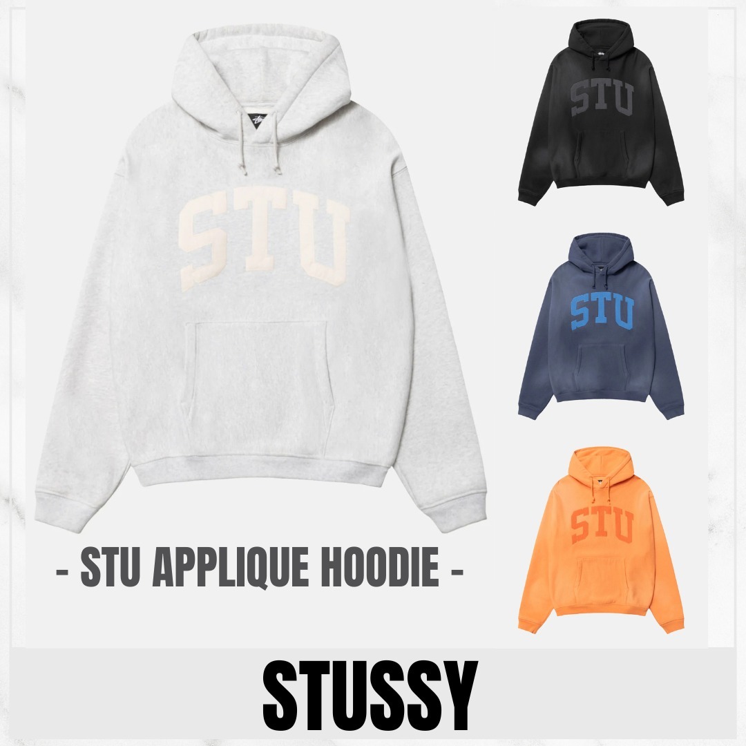 【Stussy】STU APPLIQUE HOODIE ユニセックスフーディー