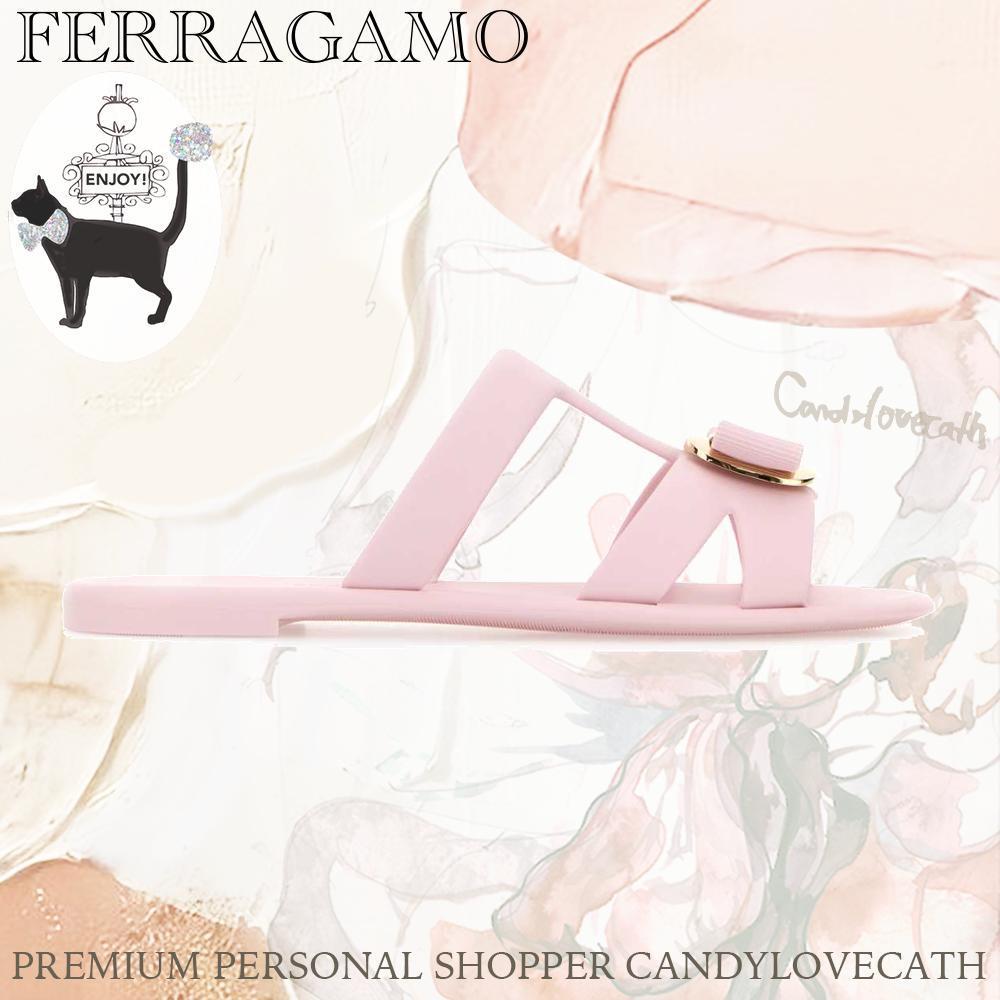 サンダル・ミュール SALVATORE FERRAGAMO Pastel Pink Rubber Lilou Slippers