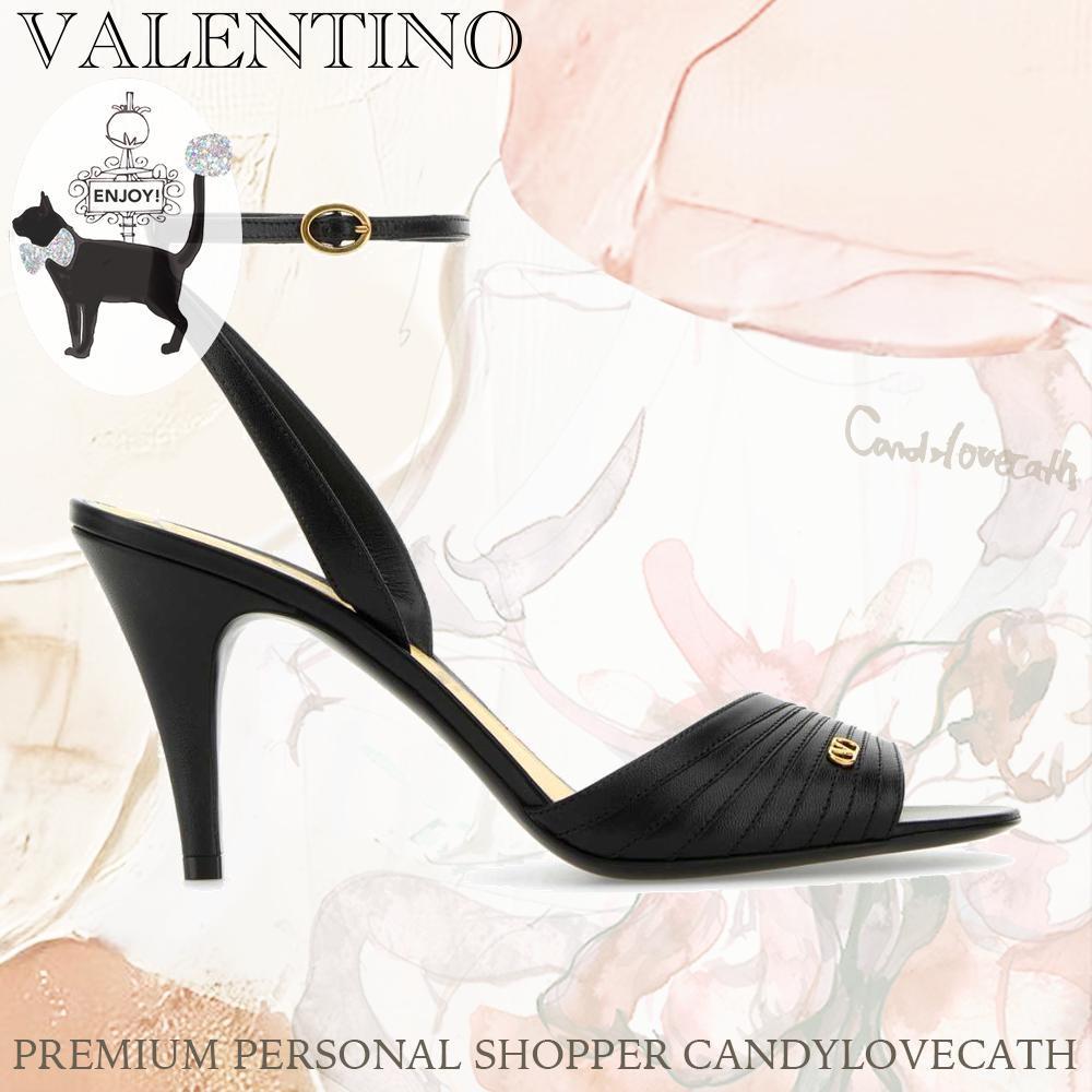 サンダル・ミュール VALENTINO GARAVANI Black Leather Ladycrush Sandals