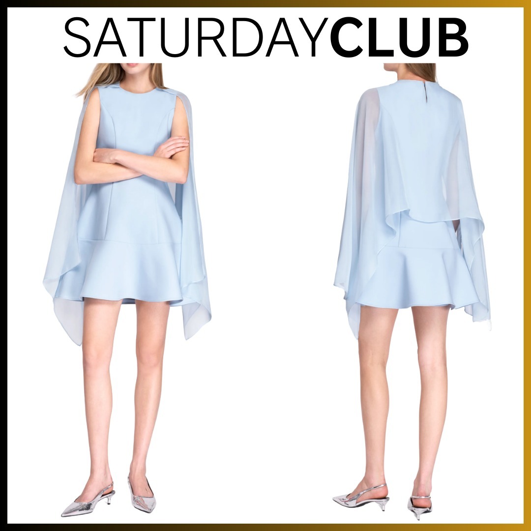SaturdayClub：ノースリーブ チュールスカーフ ワンピース