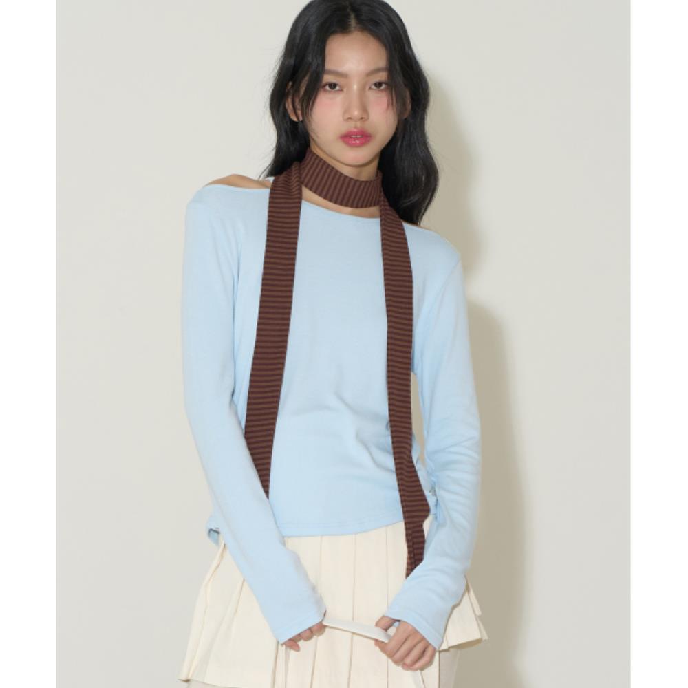 ◇ILLIGO◇ Hole Stripe Muffler SET Blue