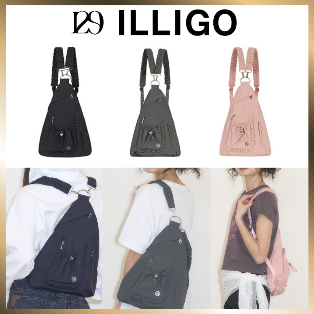◇ILLIGO◇ Sling shirring backpack 3 COLOR