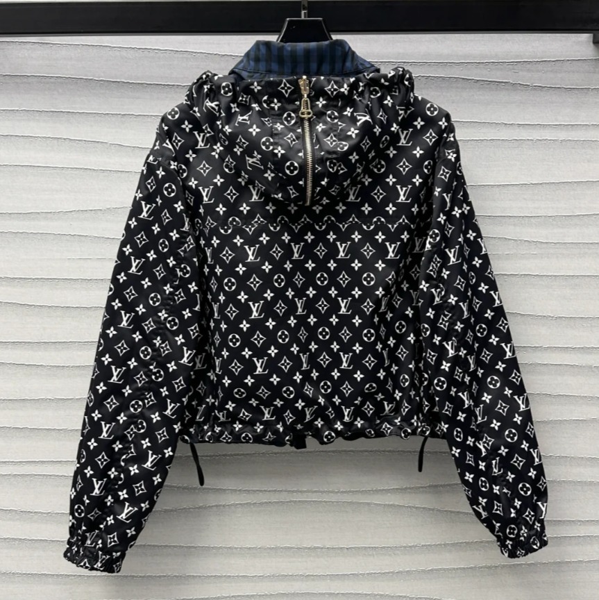 【リバーシブル】LOUIS VUITTON フーデッドチェックジャケット リバーシブル♪】ルイヴィトン フーデッドチェックジャケット