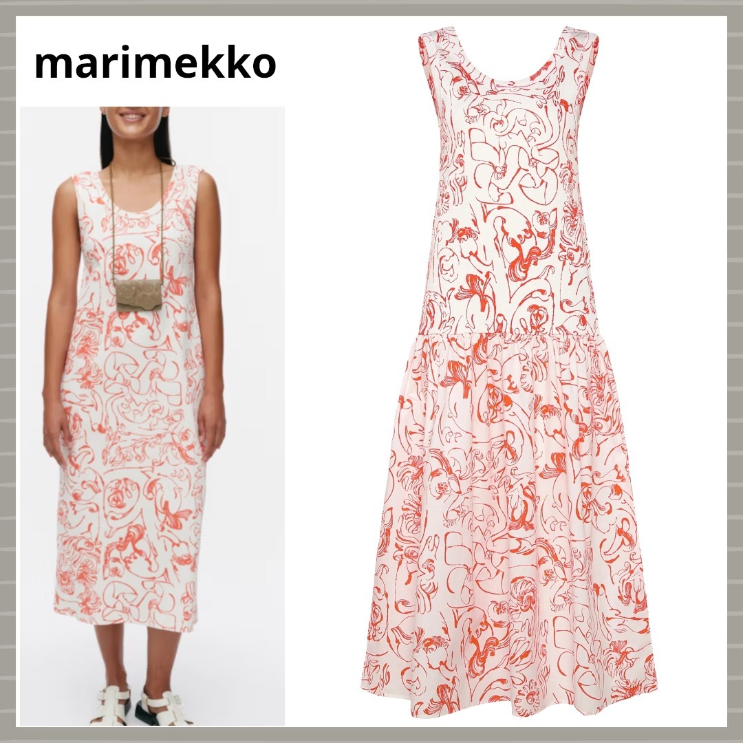 marimekko◆Muodostelma Cactis コットンブレンド ワンピース