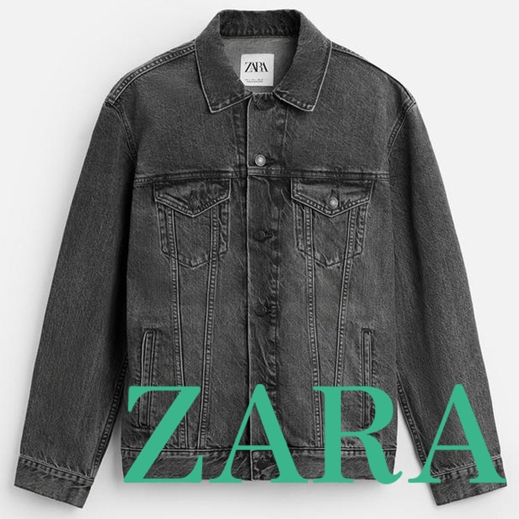 【ZARA】ベーシック デニムジャケット グレー | 1538/405/802