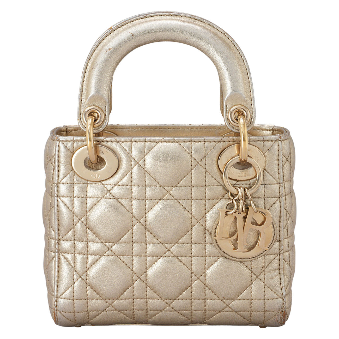 CHRISTIAN DIOR レディディオール ミニバッグ ゴールド