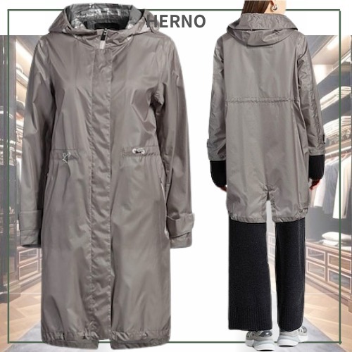 ■HERNO■フード付き ナイロン モッズコート