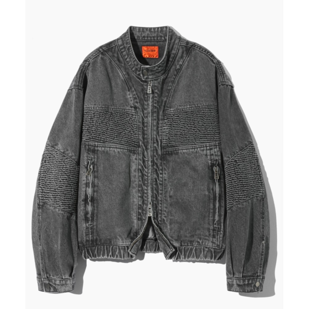 ジャケットその他 DIMITRI BLACK VLAD washed denim biker jacket gray VBD1DJ01GR