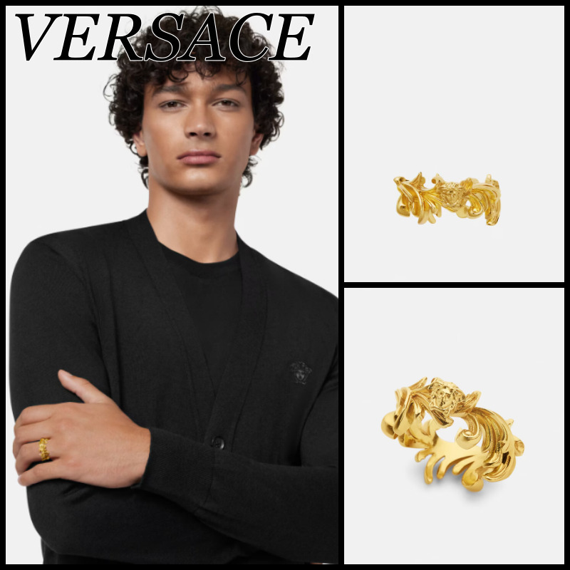 【関税込】◆VERSACE ヴェルサーチェ◆バロッコ リーフ リング