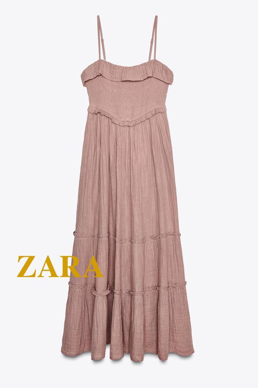 ☆ドイツ発*ZARA*フリルディティールスモックワンピ/PINK☆