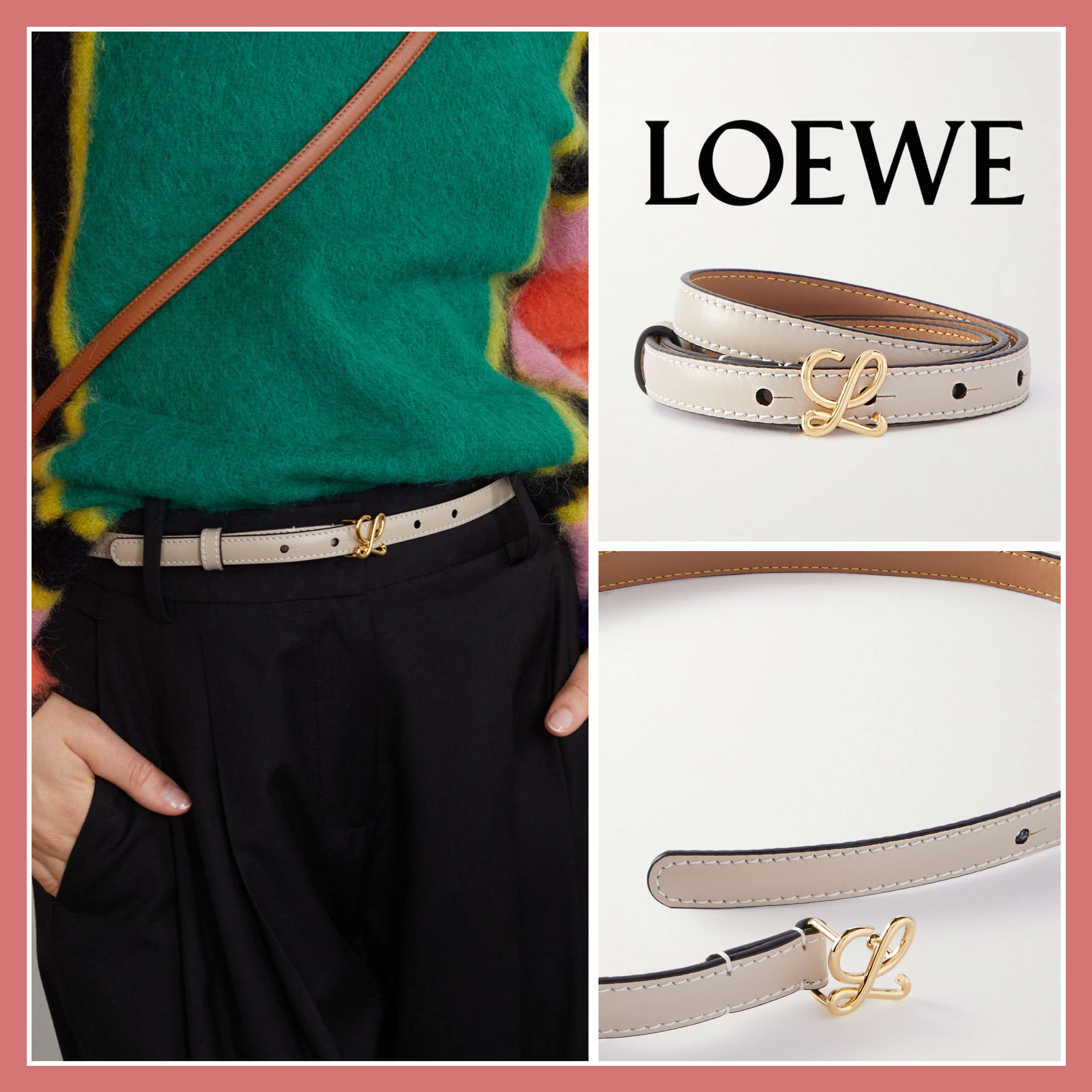 【関税込み】☆LOEWE☆ テクスチャードレザーベルト