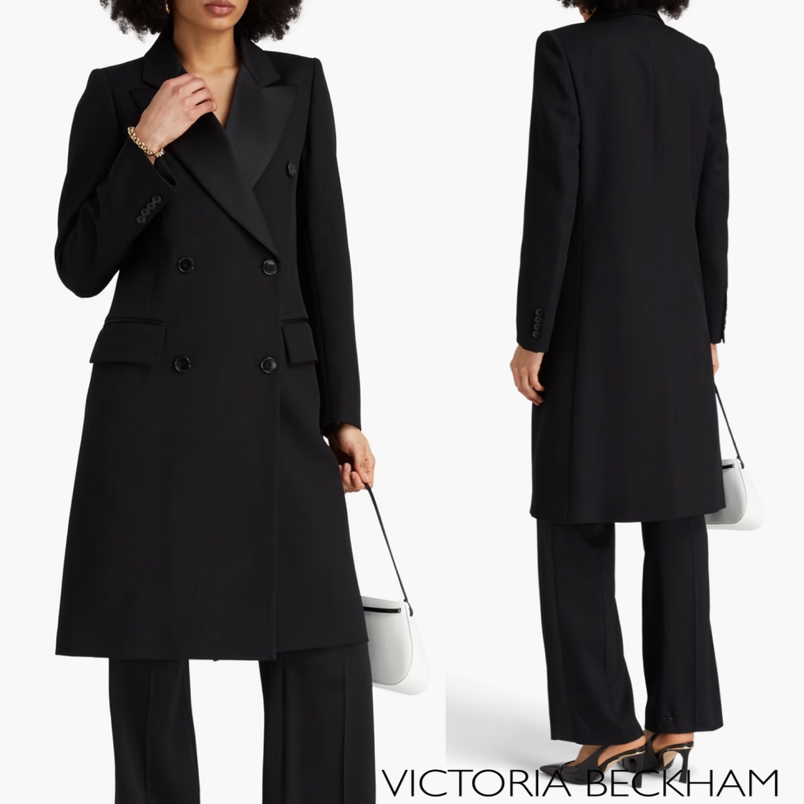 ショルダーパッド入り☆ダブルブレストコート☆VICTORIA BECKHAM