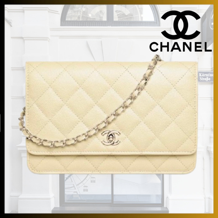 【25SS ライトイエロー】CHANEL クラシックチェーンウォレット