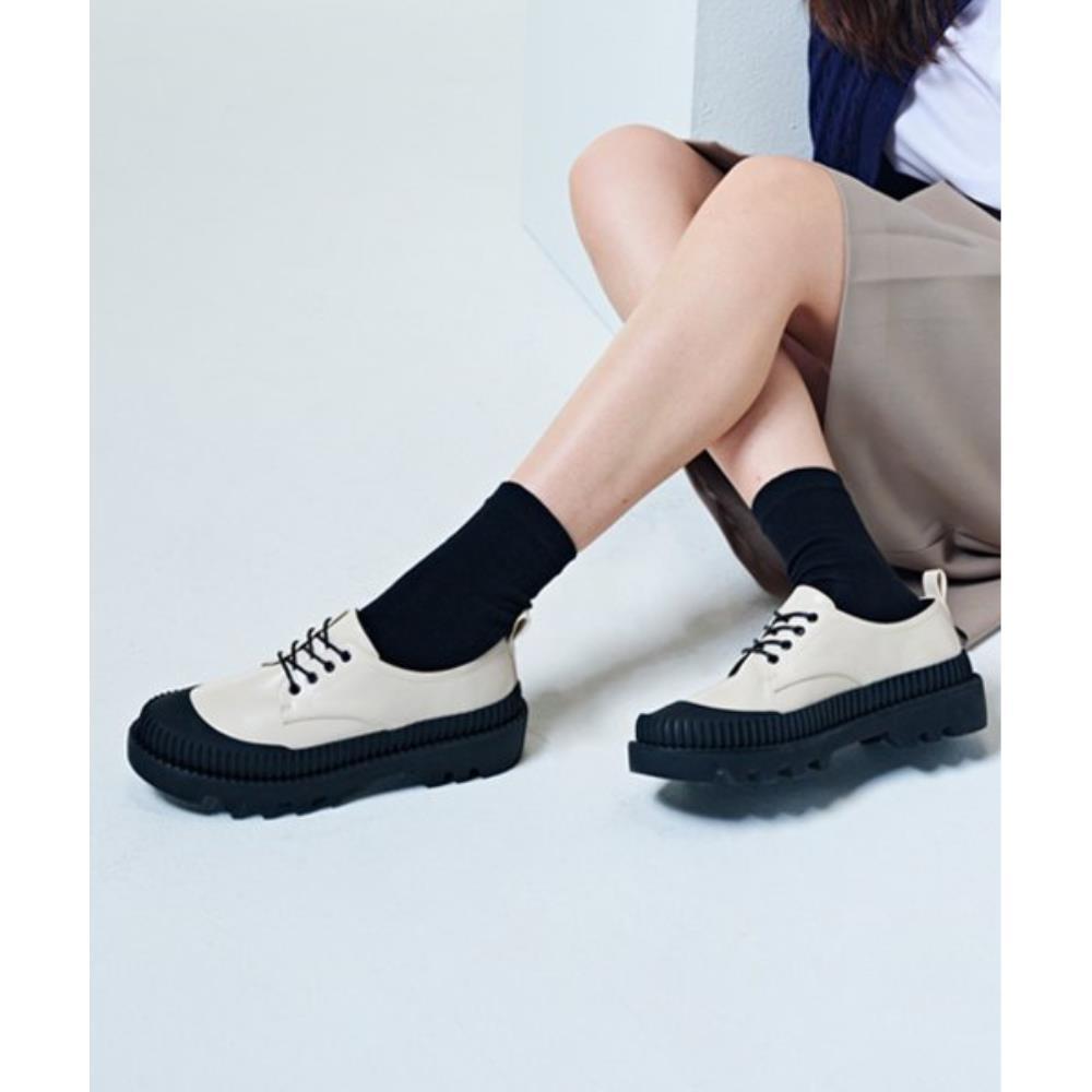 ローファー・オックスフォード saltandchocolate Round Toe Platform Derby Shoes 412339001 38