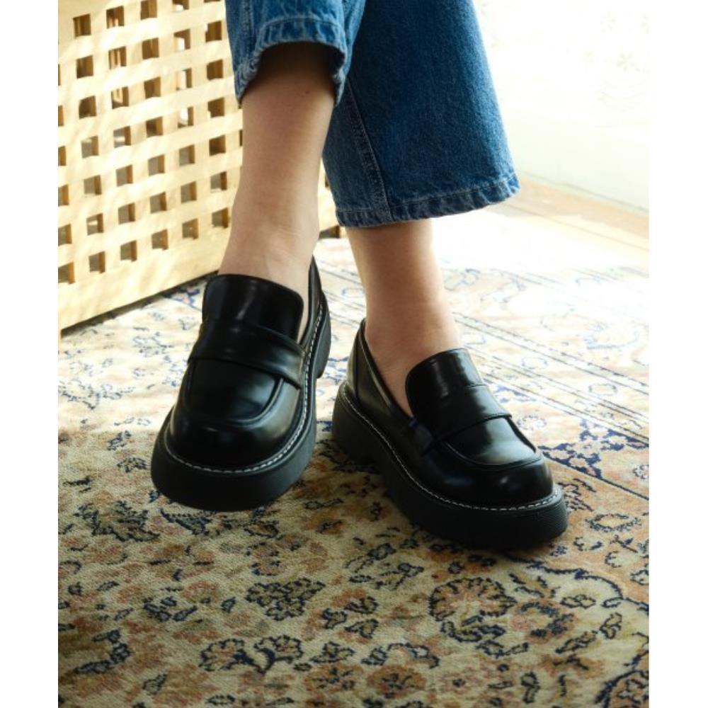 ローファー・オックスフォード saltandchocolate Round toe stitch chunky loafers 412319002 4
