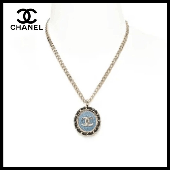 【デニム×レザーのチャームがポイント☆】CHANEL ネックレス