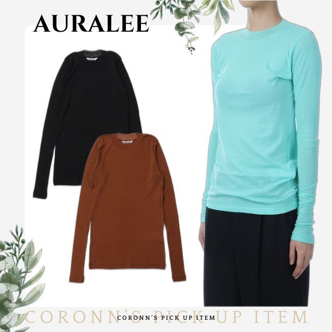 AURALEE スーパーハイガーゼシアーリブT オーラリー SUPER HIGH GAUGE SHEER RIB L/S TEE - AURALEE Official Website