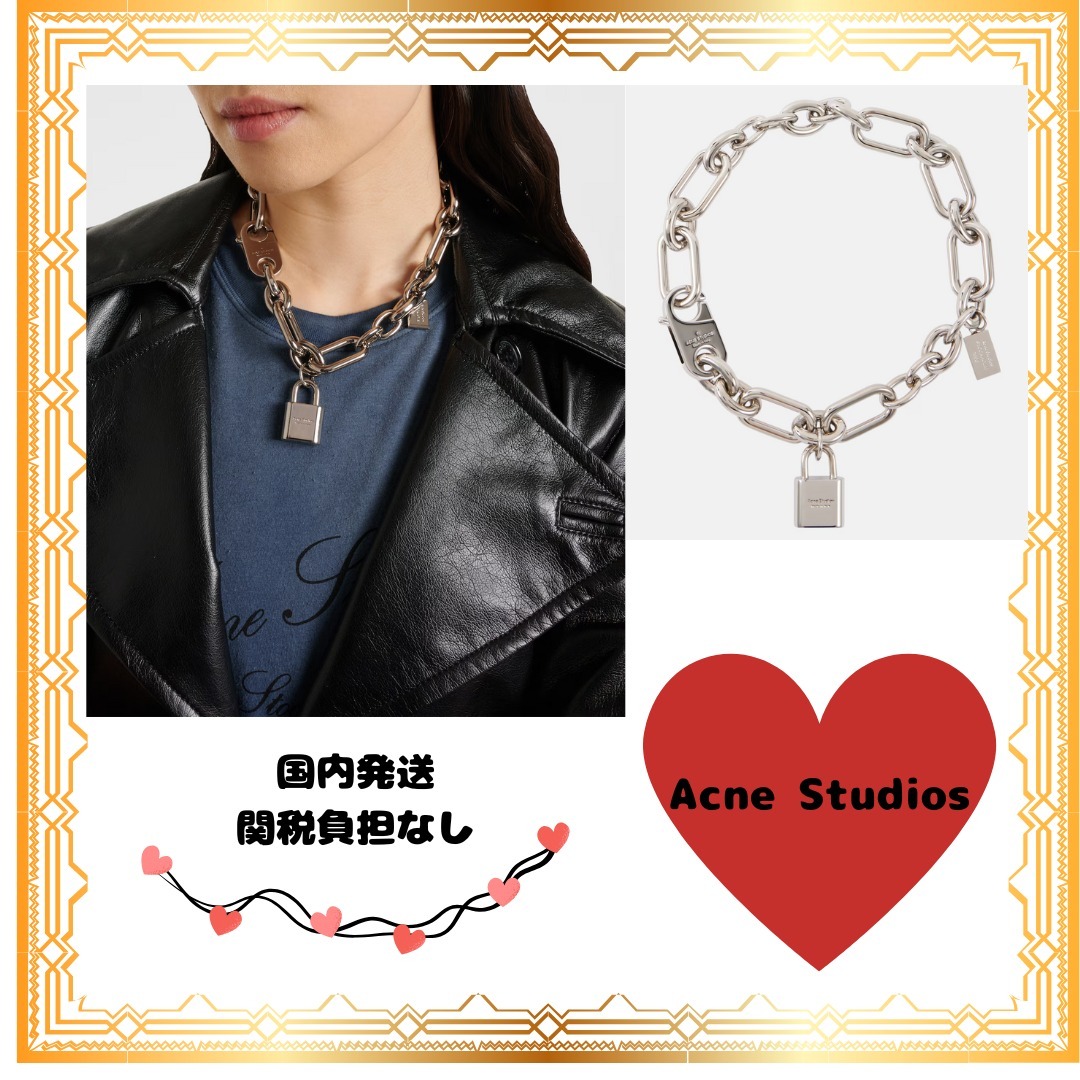 送料関税込■Acne Studios■ロゴペンダントチェーンネックレス