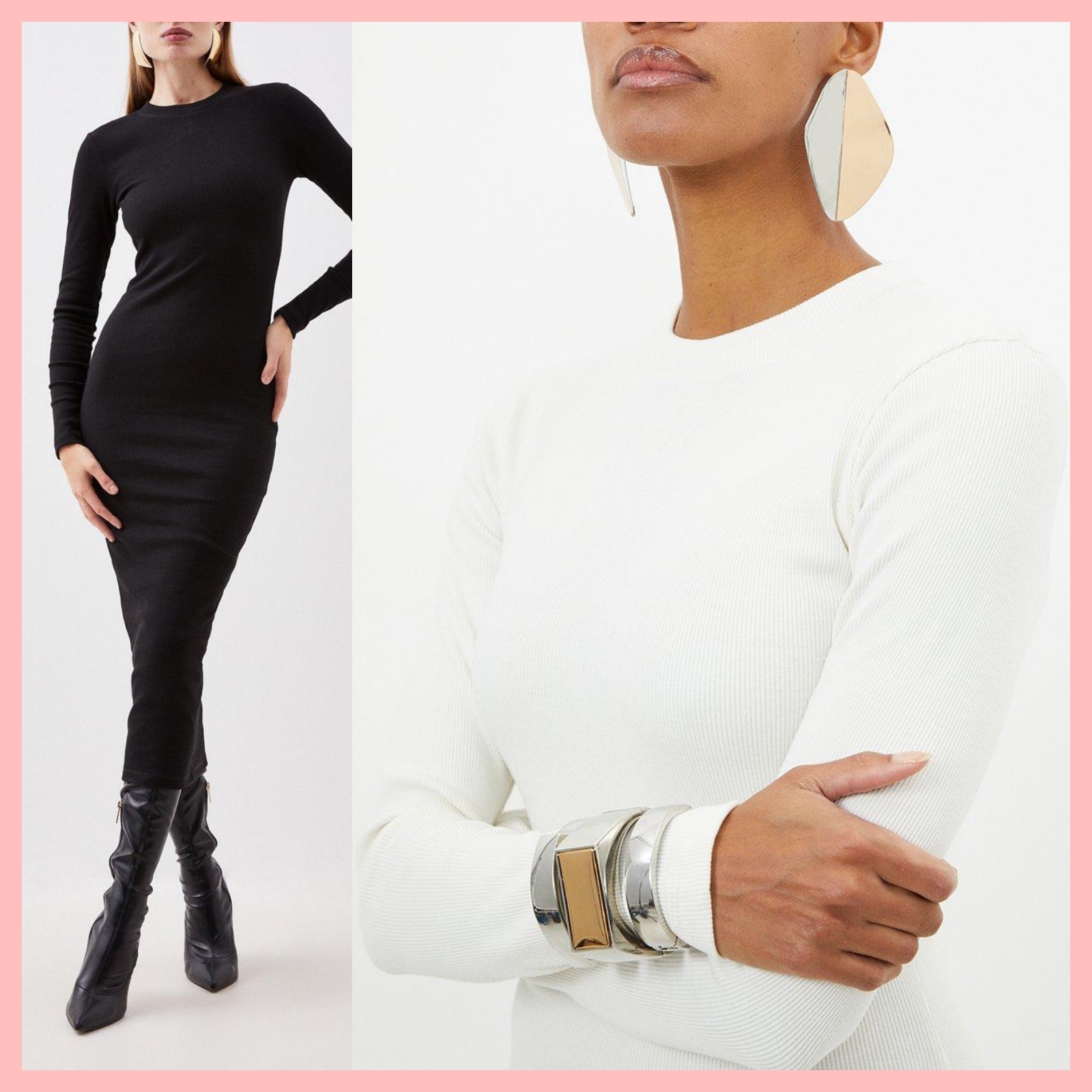 日本未入荷★Karen Millen モックネックニットタイトワンピース