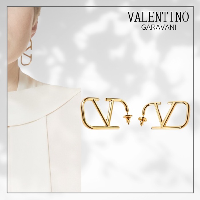 VIP価格☆【VALENTINO GARAVANI】GOLD VLOGO シグネチャーピアス