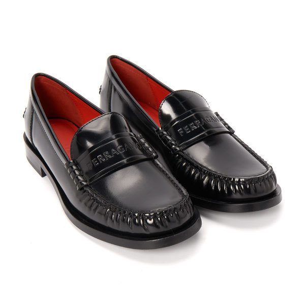Salvatore Ferragamo☆レザー モカシン ローファー ブラック