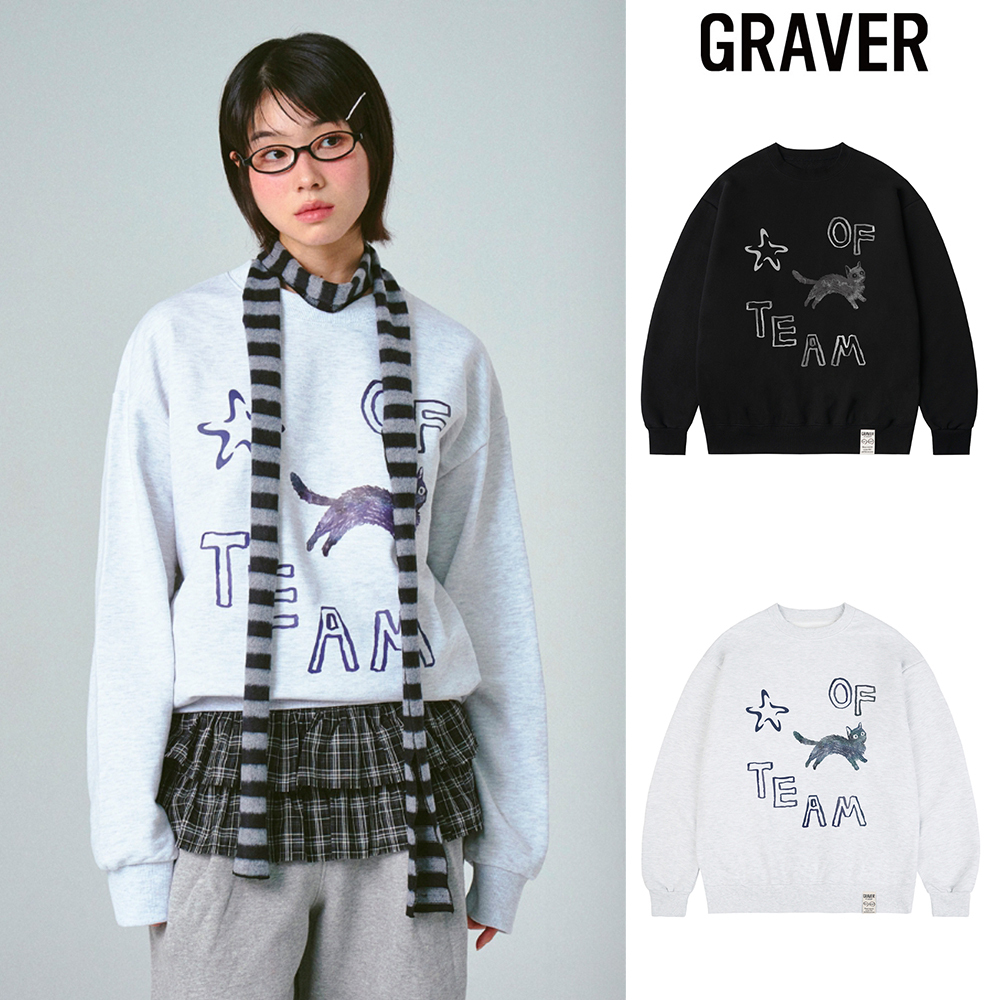 【GRAVER】25SS★ OF-STARCAT Sweatshirt