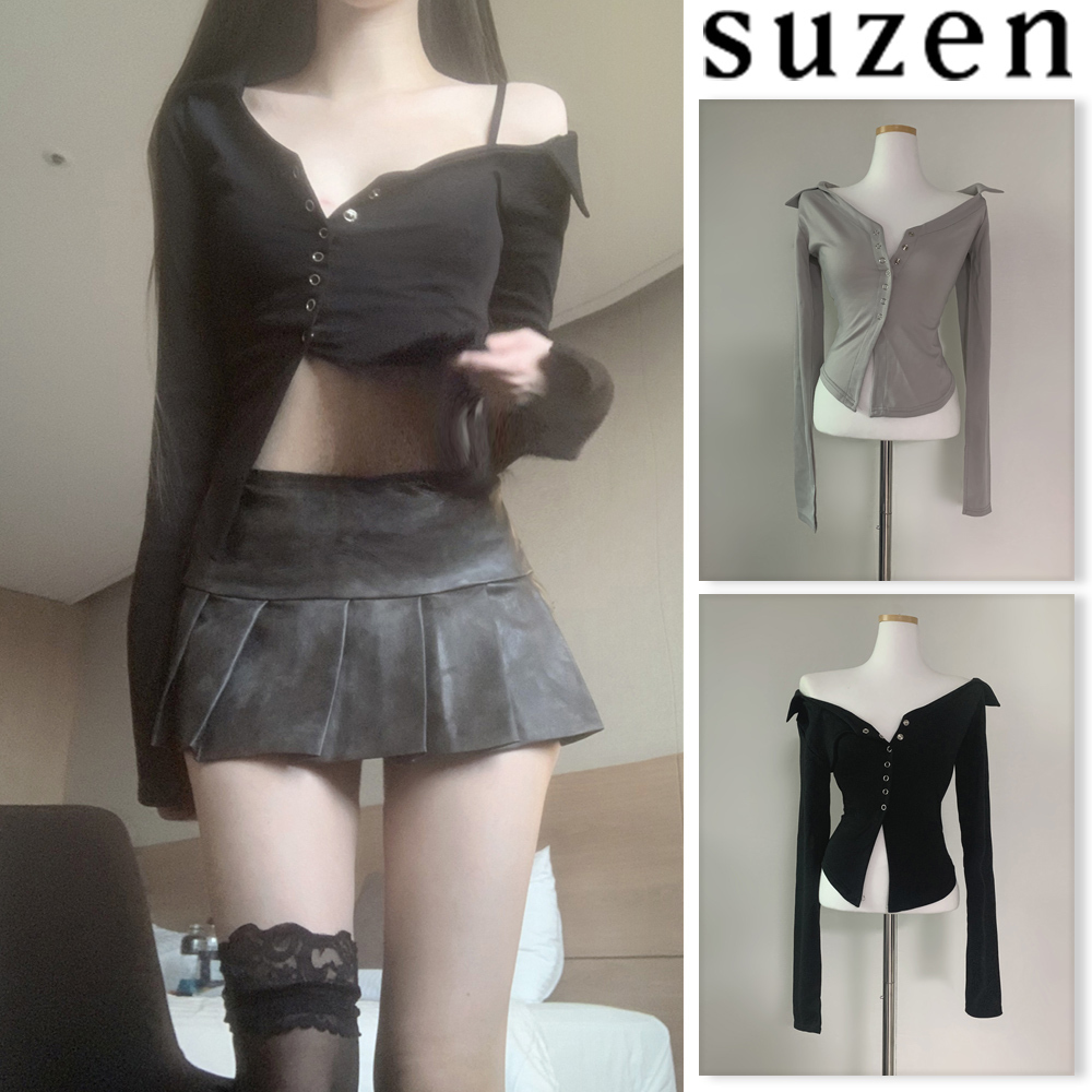 【suzen】Prairin Unbalanced Button Top