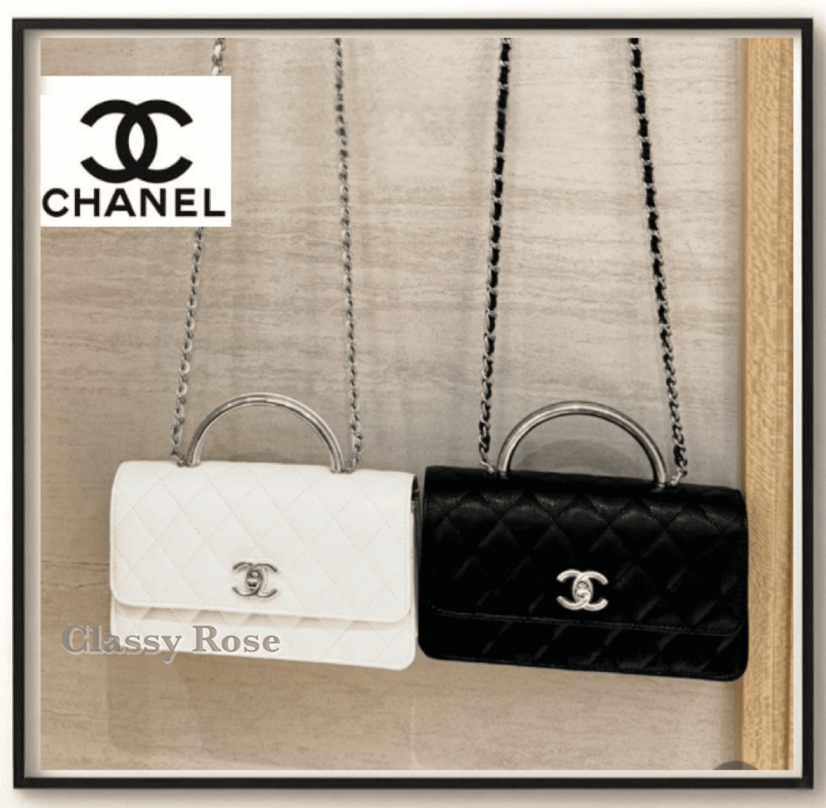 【CHANEL使いやすいサイズ感】エナメル メタルハンドルバッグ