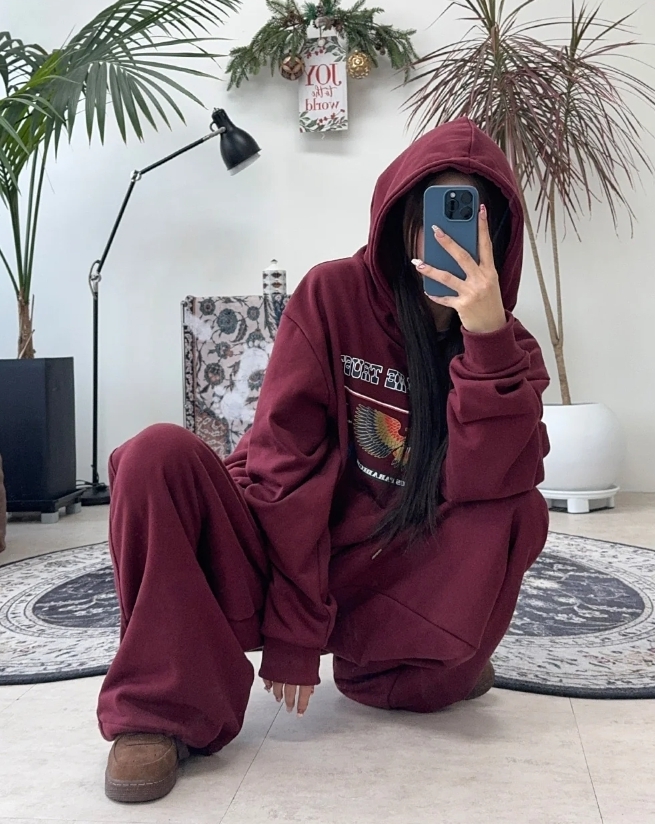 SATIIIZ】Heads Eagle Print Hoodie