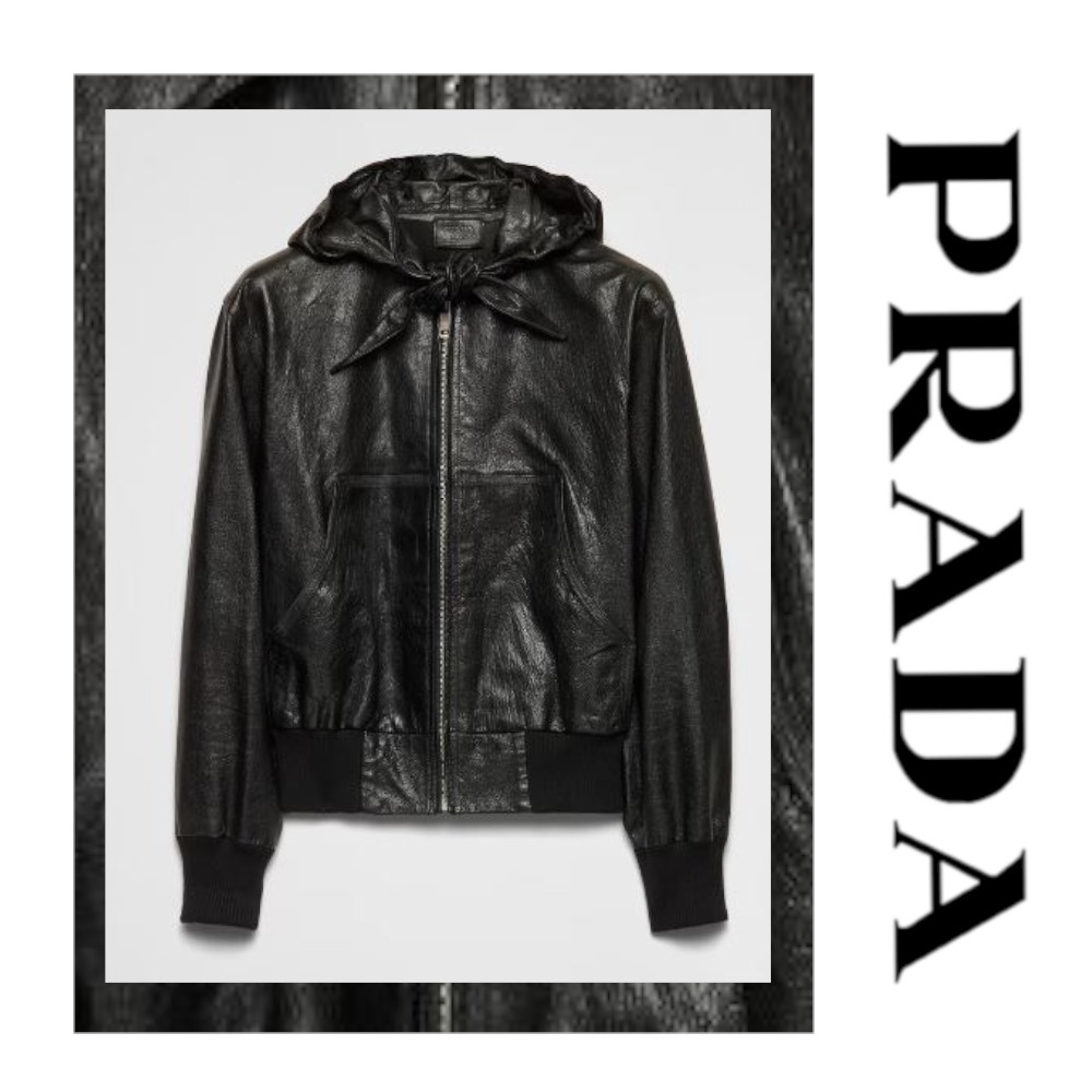 注目の新作♪【PRADA】レザーパーカー ジャケット