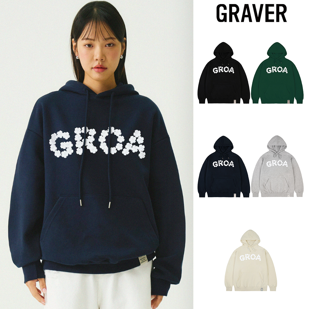 【GRAVER】25SS★ GROA Flower Logo Hoodie