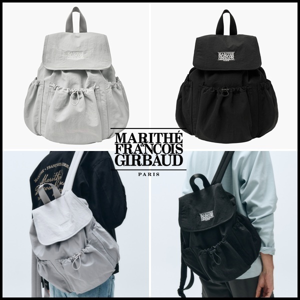 【MARITHE】Classic Logo Stopper Pocket Backpack ★韓国人気★